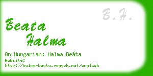 beata halma business card