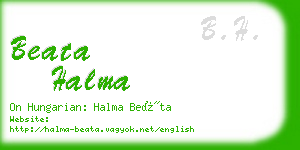 beata halma business card